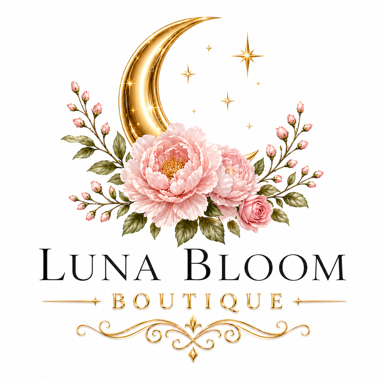 Luna Bloom Boutique logo example